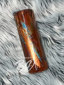 Brown & Blue Grunge Tumbler