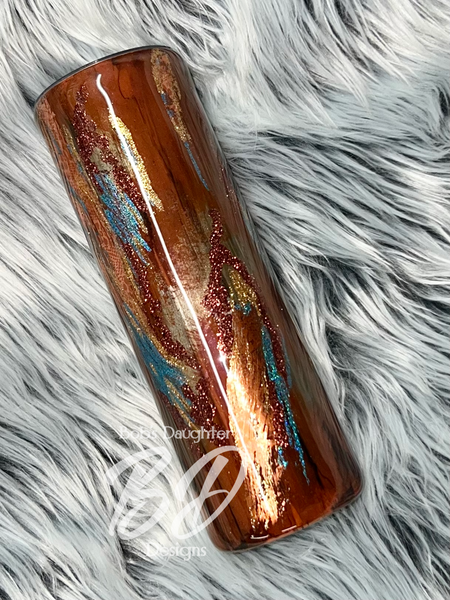 Brown & Blue Grunge Tumbler